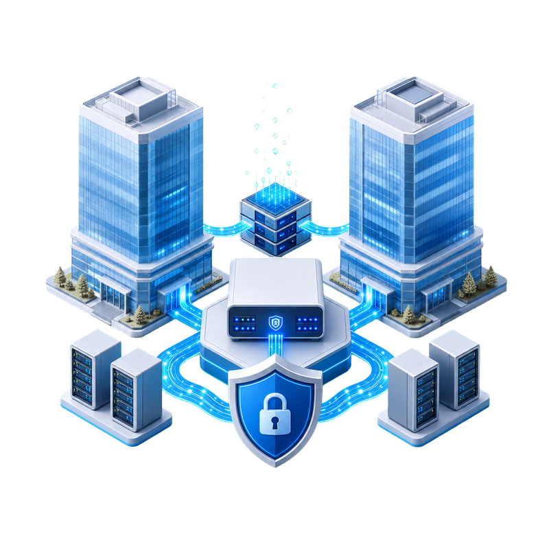기업 VPN 보안 네트워크 아이소메트릭 일러스트